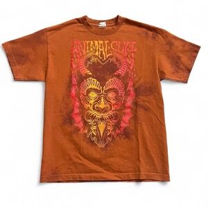 Animal Cult Orange Tie Dye Short Sleeve T-Shirt Size Medium Y2K Skate Surf Goth
